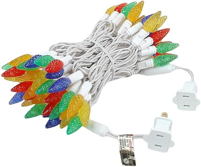 Novelty 24FT 70 LED C6 LED Christmas String Lights, Multicolor Commercial Grade Outdoor Tree Decorations