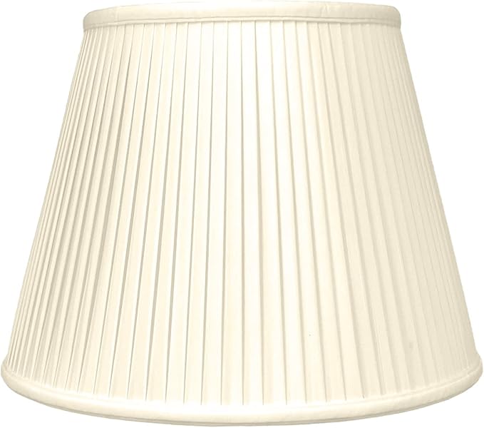 Royal Designs Deep Empire Side Pleated Basic Lamp Shade, Beige, 7.5" x 12" x 9.5, BS-729-12BG