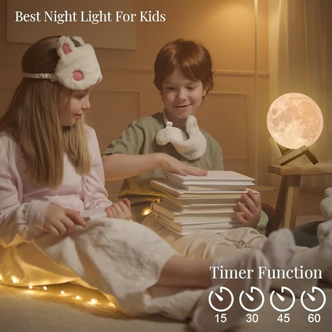 5.9 Inch Moon Lamp for Adults - 16 Color LED Light Up Moon Ball, Large Realistic 3D Night Light with Remote & Timer - Unique Thanksgiving & Christmas Gifts