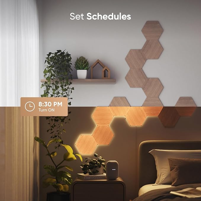 nanoleaf NL527005HB7P Elements Wood Look Smarter Kit (7 Panels)