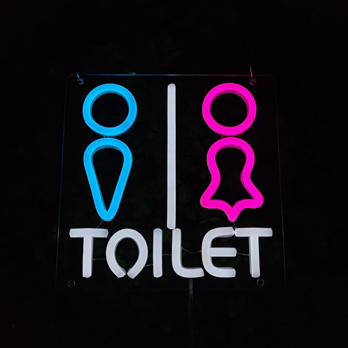 Toilets Neon Signs for Wall Decor Neon Lights for Bedroom Led Business Signs Suitable for Washroom Restroom Christmas Birthday Party Unique for Lover,21 * 21cm