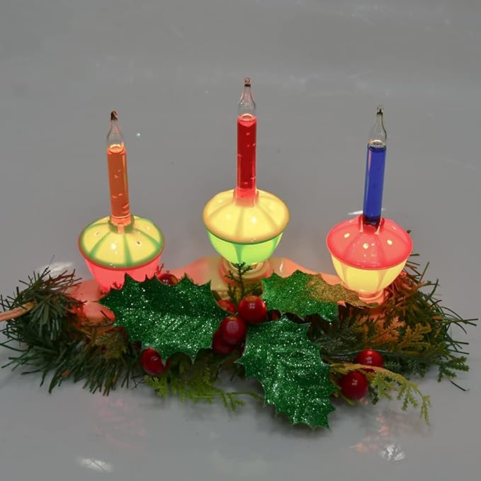 Goothy 3 Lights Bubble Candle Lamp, Plug in Electric Window Candle Lamps with 4 Multicolor Bubble Light(1 Spare), C7/E12 Base, Vintage Bubble Light Candle Great for Christmas Mantel Window Table decor