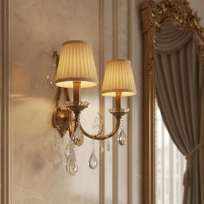 Royal Designs, Inc. Designer Mushroom Pleat Empire Chandelier Shade CS-1054-5AGL, Antique Gold, 3 x 5 x 4.5