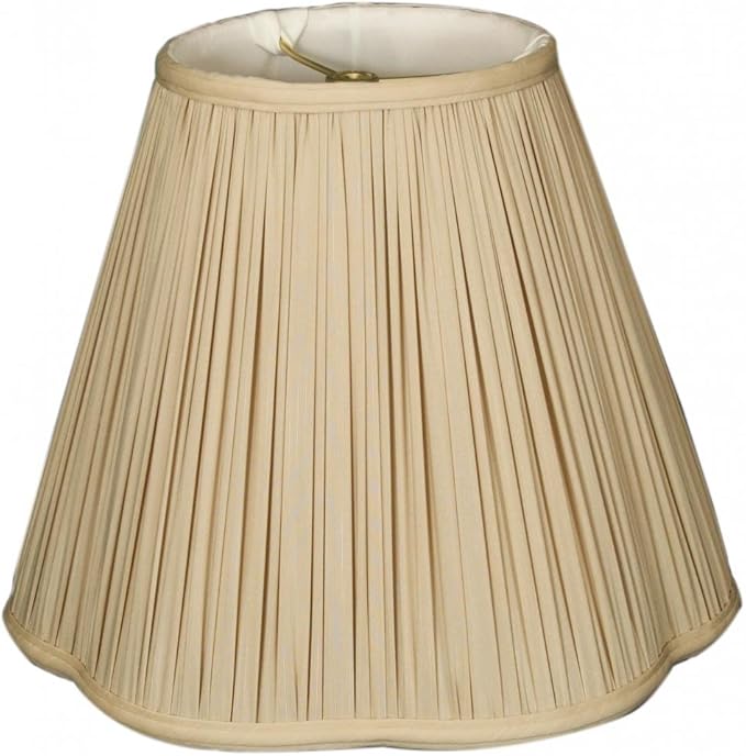Royal Designs, Inc. BS-754W-13BG Bottom Scallop Gather Pleat Basic Lamp Shade, 5 x 13 x 8.75, Beige