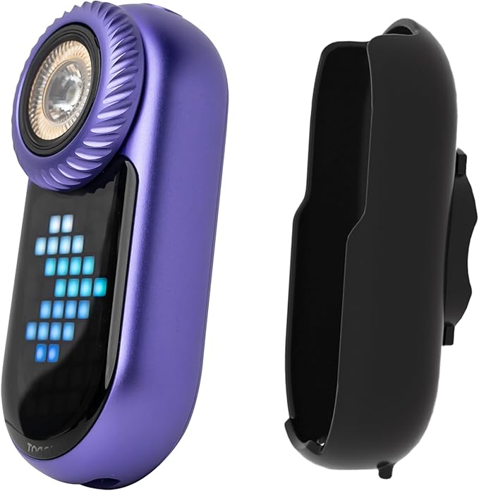 LOOPDOT EDC Flashlight (with Dotride) – Rechargeable Small and Powerful LED Flashlight with RGB Pixel Display, Interactive Games, Adjustable Brightness – Cool Gadget Gift for Kids & Adults (Purple)