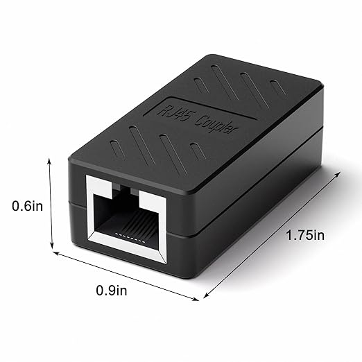 RJ45 Coupler, in Line Coupler Ethernet Coupler Cat8/ Cat7/ Cat6/ Cat5e/ Cat5 Ethernet Cable Extender Adapter Female to Female (10 Pack Black)