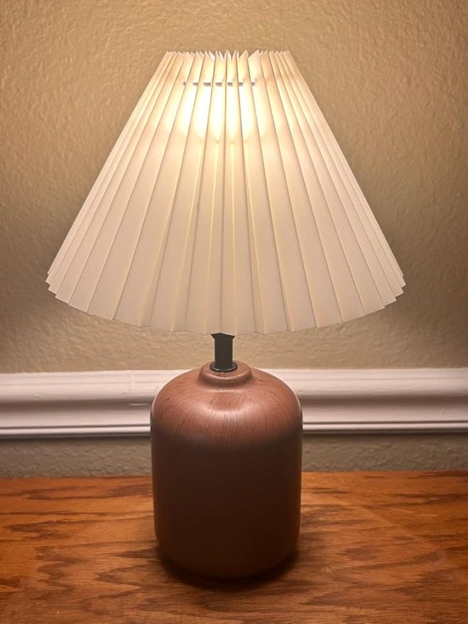 Small lampshades for table lamps, pleated, set of 2. Suitable for E27. 9"x6.2" Compatible with any interior. (Ivory)