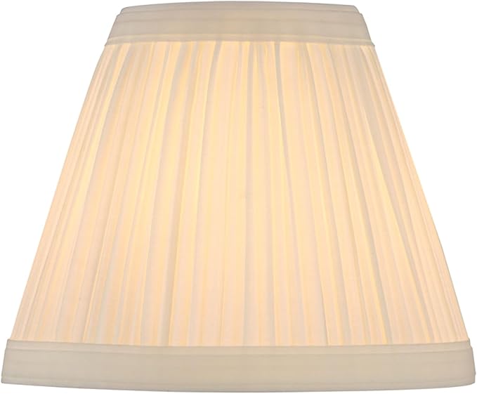 Aspen Creative 33121-2 Small Pleated Empire Shape Chandelier Clip-On Lamp Shade, Off White, 3" Top x 6" Bottom x 5" Slant, 2 Pack