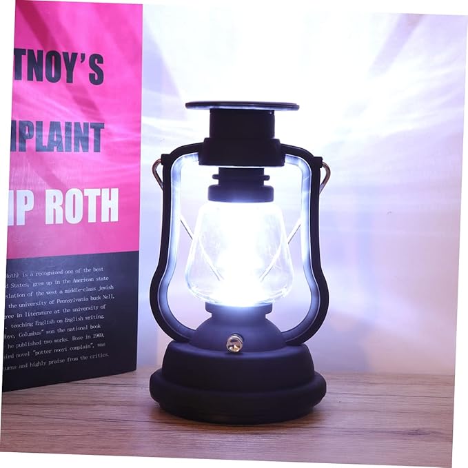 Solar Retro Camping Lantern USB Rechargeable Hand Crank Tent Light LED Portable Lantern for Hiking Emergency and Outdoor Use