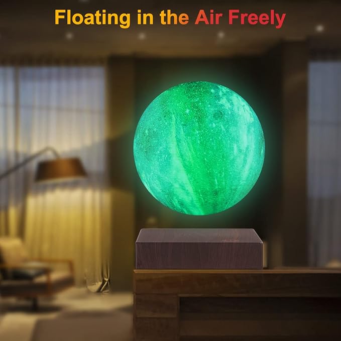 VGAzer Magnetic Levitation Moon Lamp Globe Night Light Floating 3D Moon LED Colorful Light for Home Decoration Table Lamp