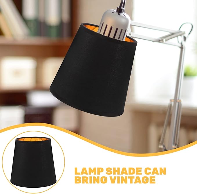 Lamps Shades Small Lamp Shade Fabric Lampshade Vintage Cloth Lamp Shade Light Cover Replacement for Table Lamp Chandelier Wall Lamp Candelabra Bulbs Candle Black Lamp Shades