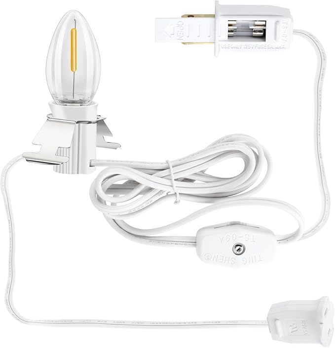Accessory Cord with One Led Light Bulb, LED Light Bulb C7 Cord Clip Lights Christmas Halloween Cabin,Blow molds,Outdoor Atmosphere Decoration, Holiday Craft Decorations