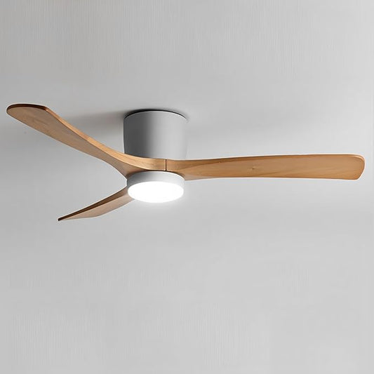 48in Quiet Ceiling Fans with Light ETL Listed Ceiling Fan Lights Living Room Bedroom ‎Remote Ceiling Lighs Fan Lighting 6 Gear Wind Speed Grey Ceiling Fan Light Wooden Fan Blades