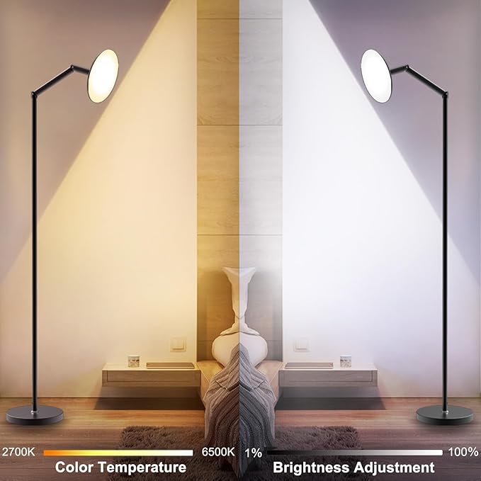 ZAIYW Smart RGB Floor Lamp with APP Timer Music Sync, 16 Million Colors Changing Modern Floor Lamps Dimmable LED Standing Lamps for Living Room Bedroom Office