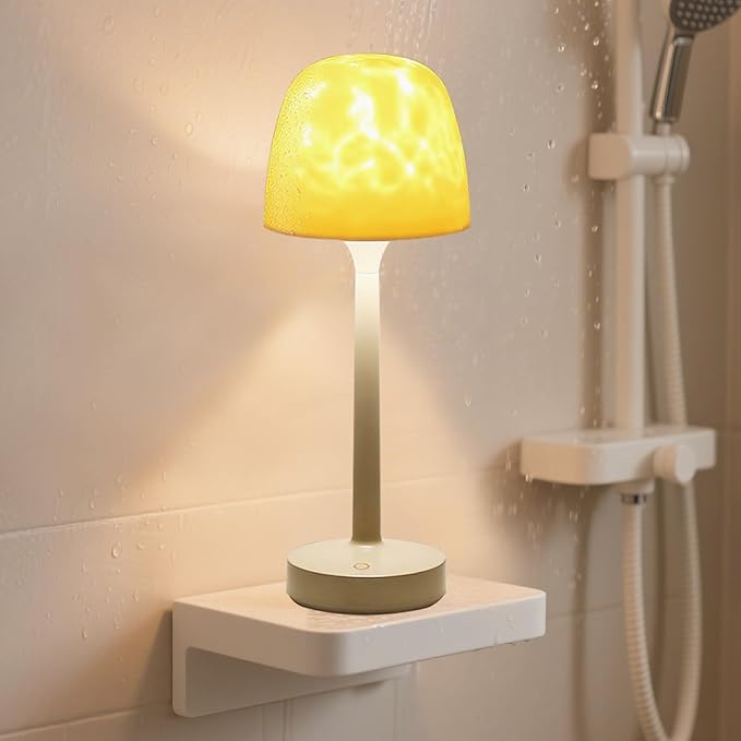 Shower Lamp, Waterproof Shower Light Remote Touch Control, Bath Installations Table Lamp with 16 Colors & 6 Dimming Levels, Romantic Ambiance Lighting for Shower and Shower Cubicles, Spa