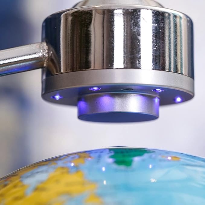 Magnetic Levitation Floating Globe NHSUNRAY 8'' Levitation Rotating Ball LED Illuminated World Map Earth for Desktop Office Home Decor (Navy Blue)