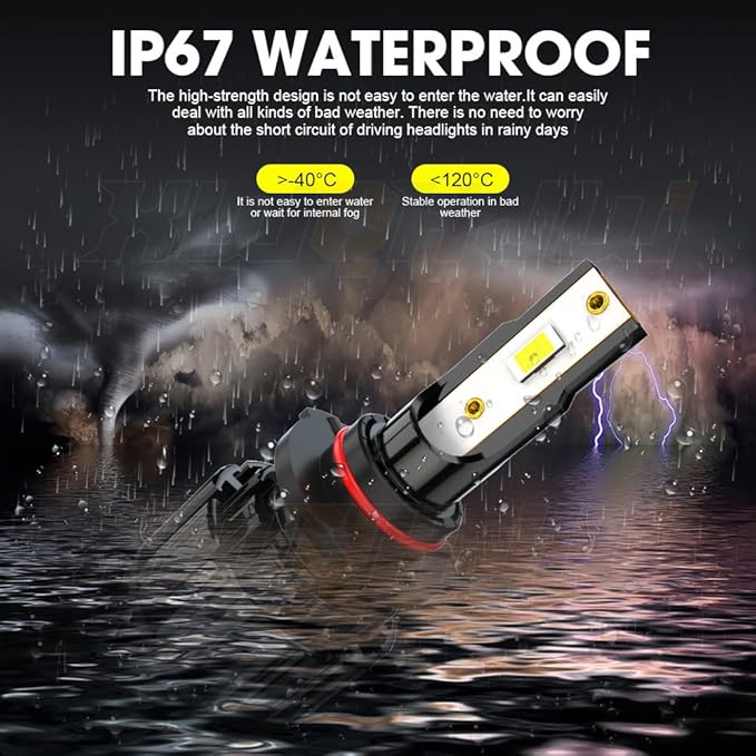 Compatible for 2016 2017 2018 2019 Toyota RAV4 Light Bulbs High Beam or Low Beam H16/H11 Fog Lights, Powersports Bulbs, Plug n Play, 500% Brightness, 6-Pack