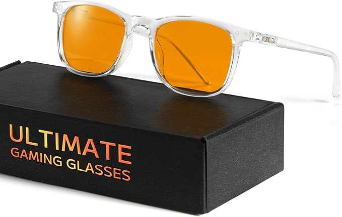 TIJN Sleep Glasses Blue Green Light Blocking Dual AR Coatings Amber Lens for Computer Gaming Screen Fatigue & UV Protection