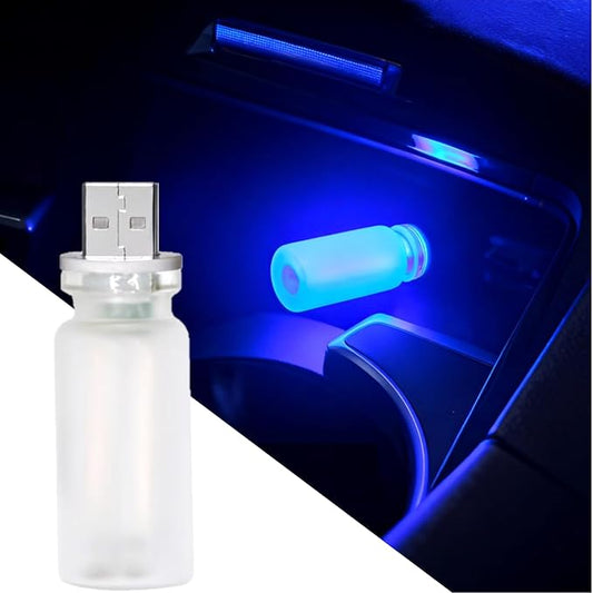 Dimmable Blue USB Touch Lights for Car, Cute Interior Truck Lights, Retro Led Night Light Ambient Lighting, Frosted Glass USB Mood Lamp Bedroom, Car Accessories for Men Women