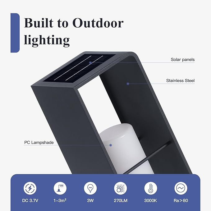 Smart Floor Lamp Dimmable, Cordless Dusk to Dawn Solar Lanterns Outdoor, Large Led Corner Floor Lamps with Remote Control, IP65 Waterproof Outdoor Lamp for Patio Driveway Garden Yard Lawn Decor