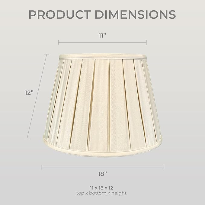 Royal Designs, Inc. Empire English Pleat Lamp Shade, BSO-724-18BG, 11 x 18 x 12, Beige