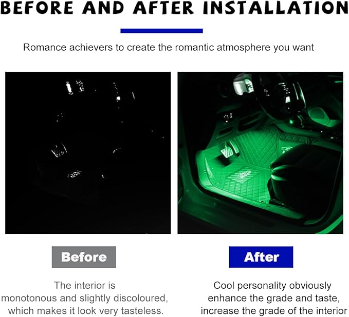 Car LED Strip Light, 24 LED RGB Auto Under Dash Interior Atmosphere Lights, Cigarette Lighter Decorative Lamp Ambient Night Light, Universal Lighting Kit Car Accessories (Green)