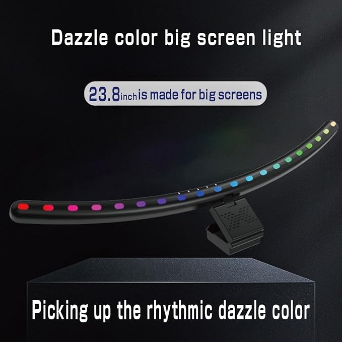 RGB Music Sync Monitor Light Bar for Curved Monitors 24-27 Inch - Touch Control USB Powered Screen Light with Eye Care