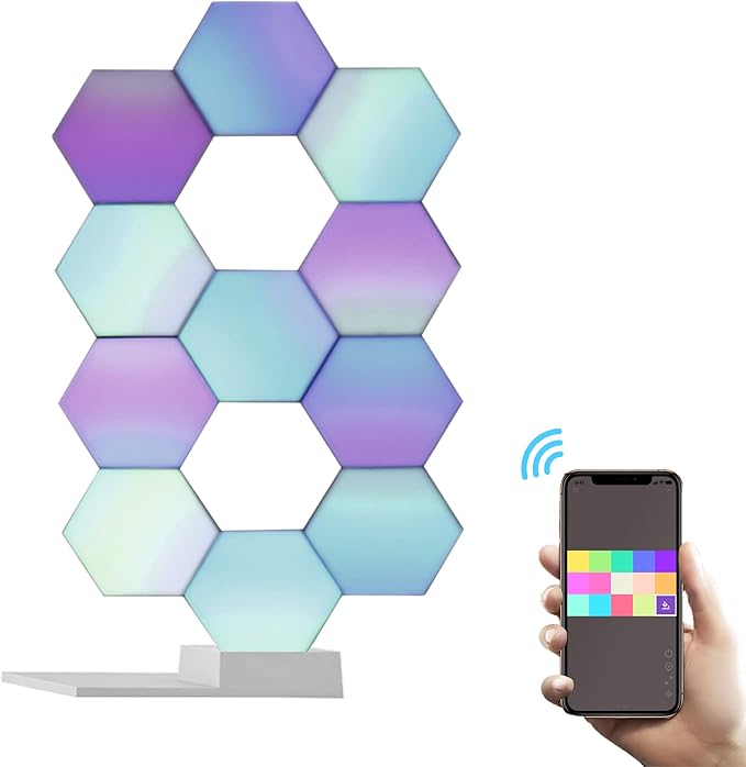 Yescom 11Pack WiFi Smart LED Light Kit DIY Night Lamp Voice Control 16 Million Color Compatible with Alexa Google Home