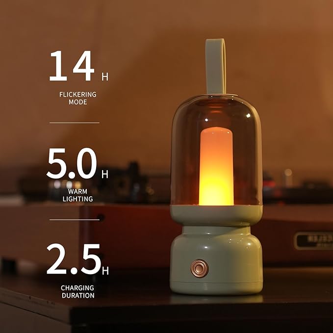 QANYI Retro Lantern,Portable and Rechargeable Lantern with LED Candles Flameless Flickering Lamp,Table Decoration Lights for Home Party Garden Patio Camping Christmas Home Decor