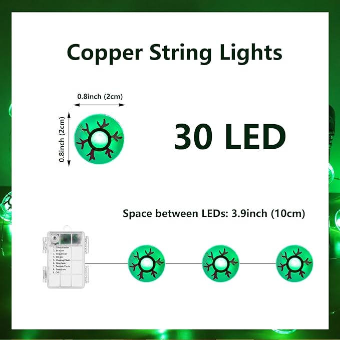 Halloween Decorations Fairy Lights Green Eysball, 30 LED Copper String Lights with Remote Control Battery Operated for Cosplay Party Supplies, Gothic Halloween Decor