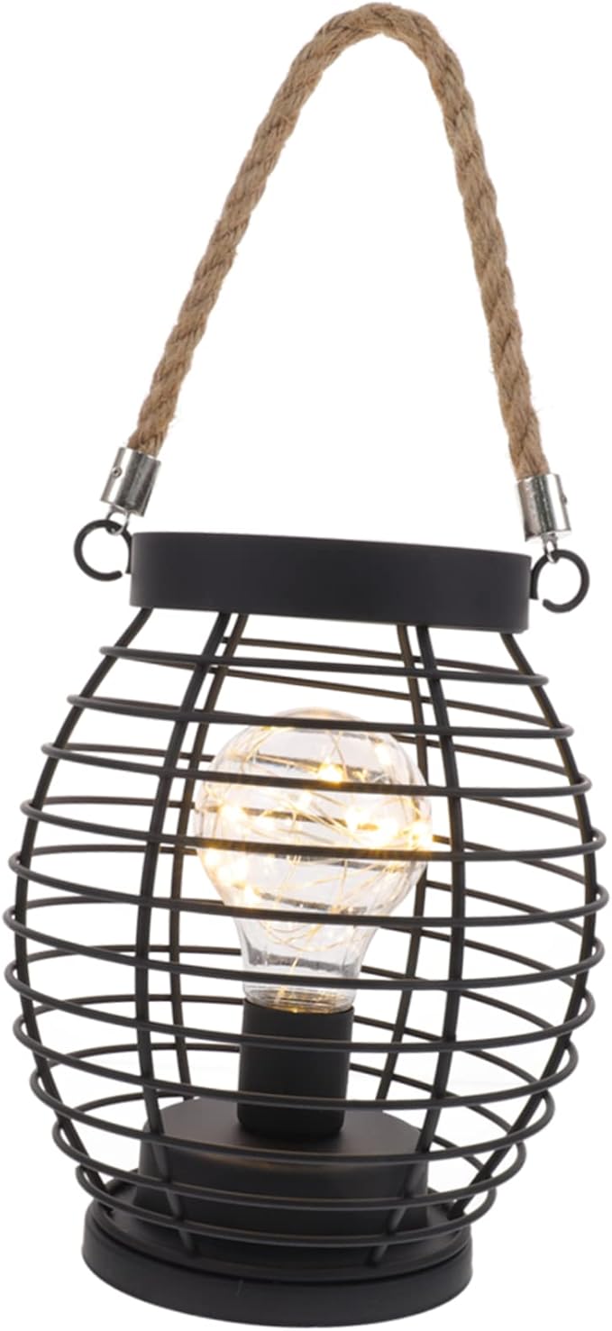 Retro Metal Led Lantern Lightweight Basket Design for Bedside Desk Use for Home and Events Cordless Rechargeable Night Light