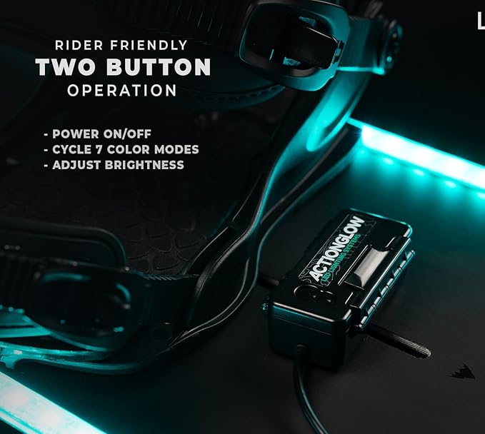 ActionGlow LED Snowboard Lighting System (AG2) | 7 Color Modes, 100% Waterproof, Super Bright, Visible from Over a Half Mile, Easy 5 Minute Install