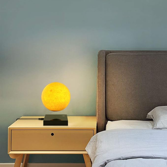 VGAzer Colorful Levitating Moon Lamp (Black Base)