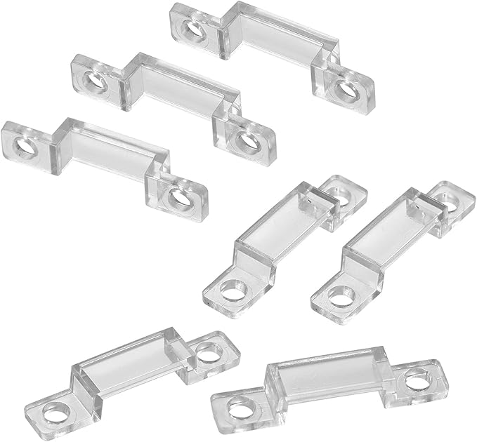 MMSD 100 Pack LED Strip Light mounting Brackets Stripe Light Holder LED Tape Hook Rigid Clips with 202 Screws Suit for 12mm Wide IP67/68 Waterproof Strip Light