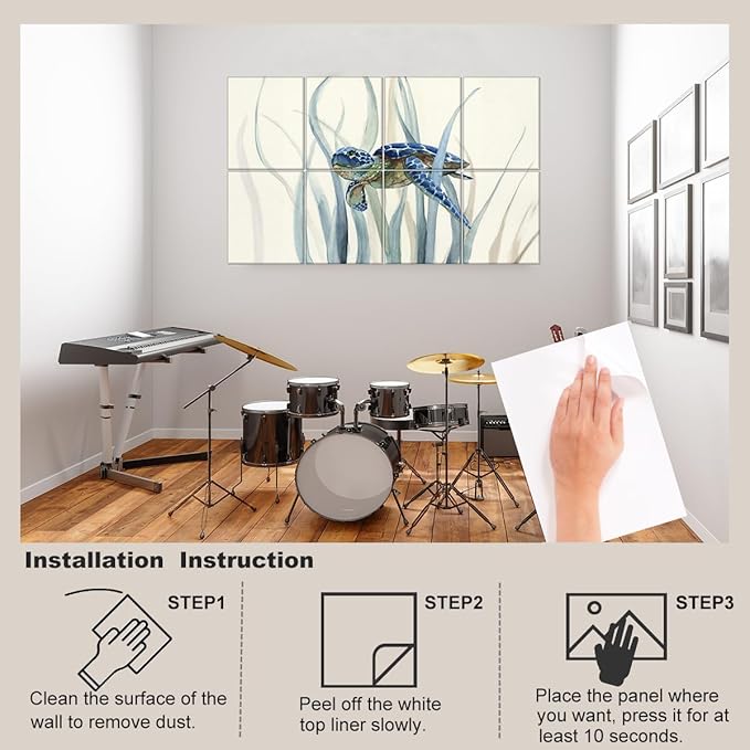 HONORIA 8 Pack Art Acoustic Panels 48X32Inches Sound Absorbing Panels,Self-adhesive Soundproof Wall Panels,Decorative Acoustical Wall Panels,Acoustic Treatment for Home Office&Recording Studio