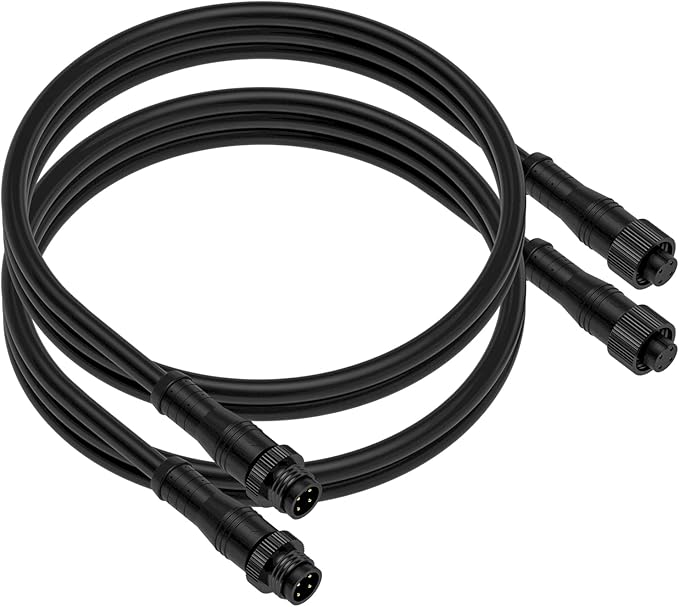 BTF-LIGHTING 6.56FT 4 Pin 0.5mm²/20AWG IP68 Extension Cable Wire with Male and Female Connectors for RGB 5050 WS2815 WS2805 etc LED Strip 15mm Metal Nut Small Size Home Lighting Connector