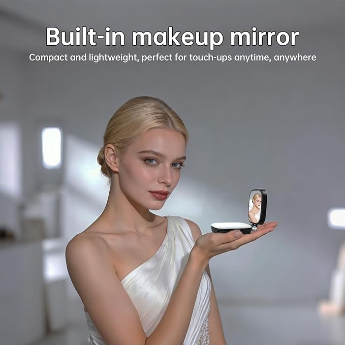 Suptig Magnetic Selfie Light, Selfie Light Phone Light Compatible for iPhone Magsafe, RGB 360° LED Selfie Ring Fill Light with Mirror for Selfies/Photography/Vlog/TikTok/Video Conference