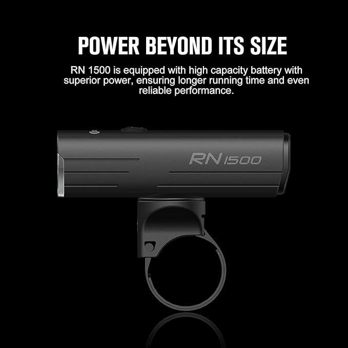 OLIGHT RN 1500 Rechargeable Bike Headlights 1500 Lumens for Road Urban Cyclists, USB Type C Reverse Charging, Rechargeable Battery Included, 164 Meters Light Range Anti-Glare Beam, IPX7 Waterproof