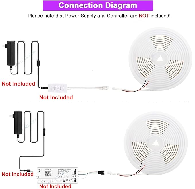 Addressable COB LED Strip, IP68 Waterproof 24V 9.84ft WS2811 RGB-IC Dream Rainbow Color LED Tape, 720LEDs/m with Silicone Tube, for Outdoor Decor Lighting (Without Power Supply)