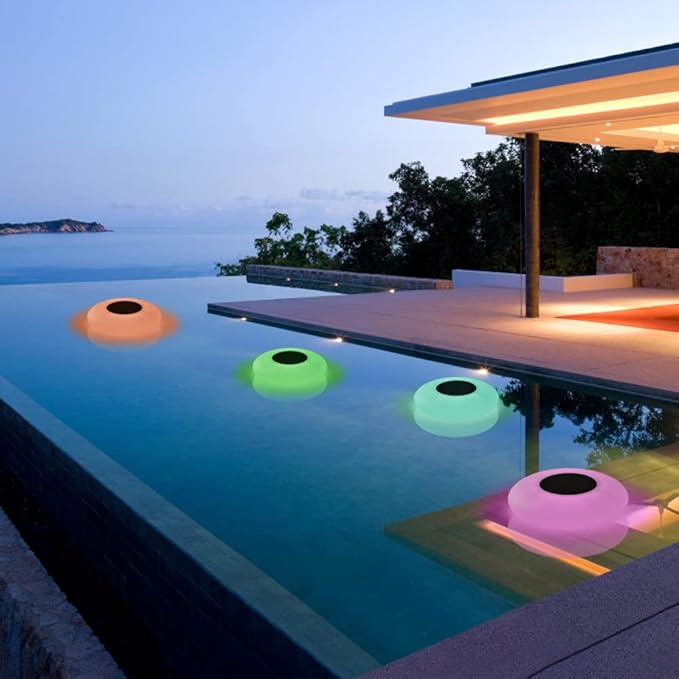 Solar LED Lights Inflatable,Swimming Pool Light Solar Floating Light Floating Pool Lights with Multi-Color LED Waterproof for Outdoor Garden (L) 1pc