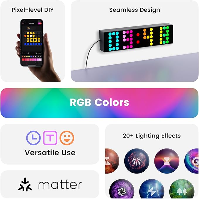 YEELIGHT Cube Smart Lamp, 16 Million Colors Option LED Cube Lamp, Dynamic Lighting, Music Flow, Clock, Text & Emoji Modes, WiFi Connected, APP Control Desk Lighting for Kids Room, Relaxation