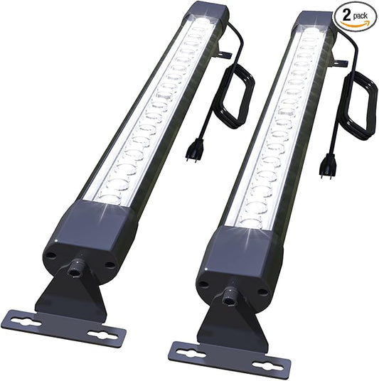 2 pcs Waterproof IP67 Wall Washer Light - 36W Upgraded LED Light Bar, 2ft Daylight White (5000K), for Building Walls, Yard, Church, Batting Cage, Plug-in Outdoor Lighting