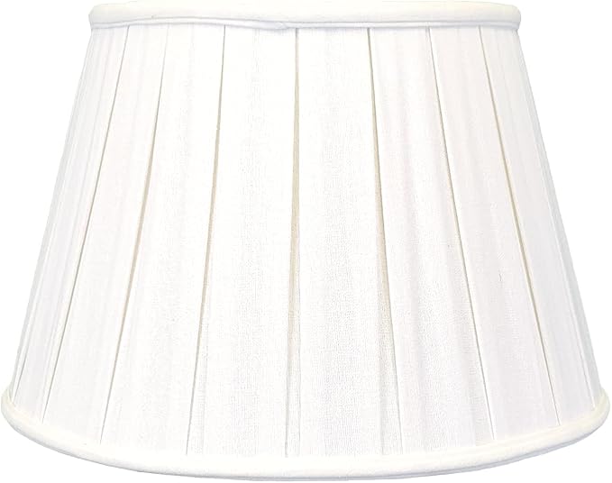 Royal Designs, Inc. Empire English Pleat Lamp Shade, BSO-724-18LNWH, 11 x 18 x 12, Linen White