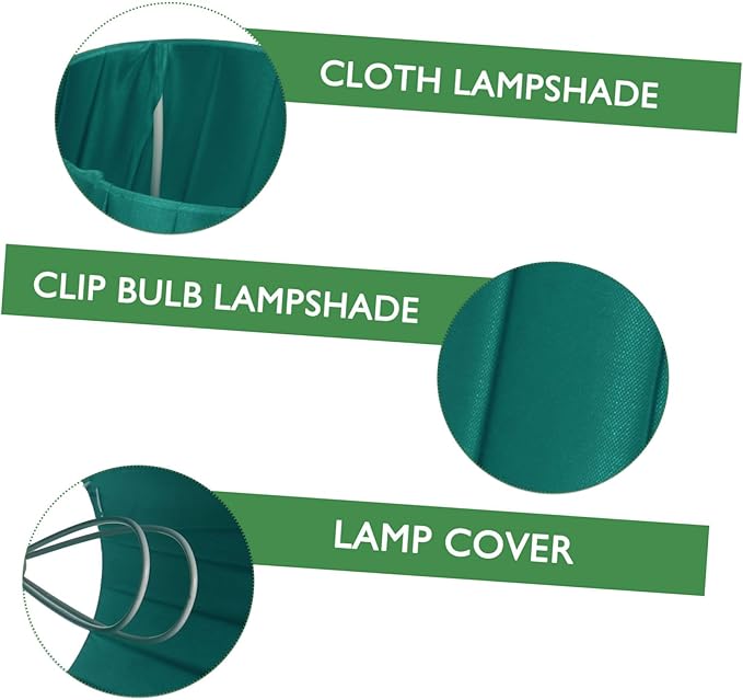 1pc Cloth Lampshade Pleated Lamp Shade Clip On Bulb Light Covers Barrel Lamp Shade for Bedroom Table Lamp Floor Light, Green