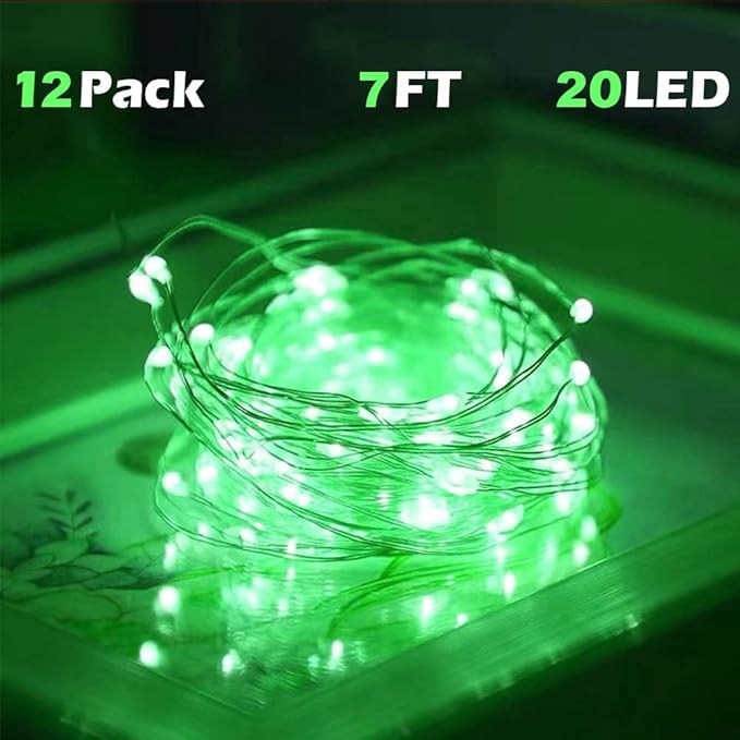 SOCO 12 Pack Fairy Lights Battery Operated, 7ft 20 Led Mason Jar Lights, Waterproof Fireflynew
