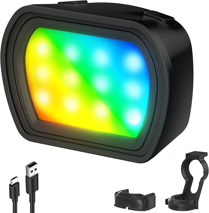 NEEWER Basics Magnetic RGB Light + Magnetic Mount Base Compatible with DJI OSMO Pocket 3 Camera & Creator Combo Accessories, 1W USB C Rechargeable Plastic LED Auxiliary Selfie Video Fill Lighting