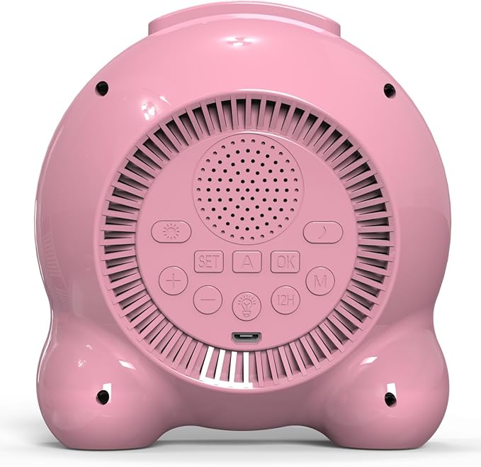 Kids Alarm Clock Sun & Moon LED Display with Day & Date OK to Wake Clock with Night Light for Kids Children's Sleep Trainer Gift for Boy and Girls (Pink)