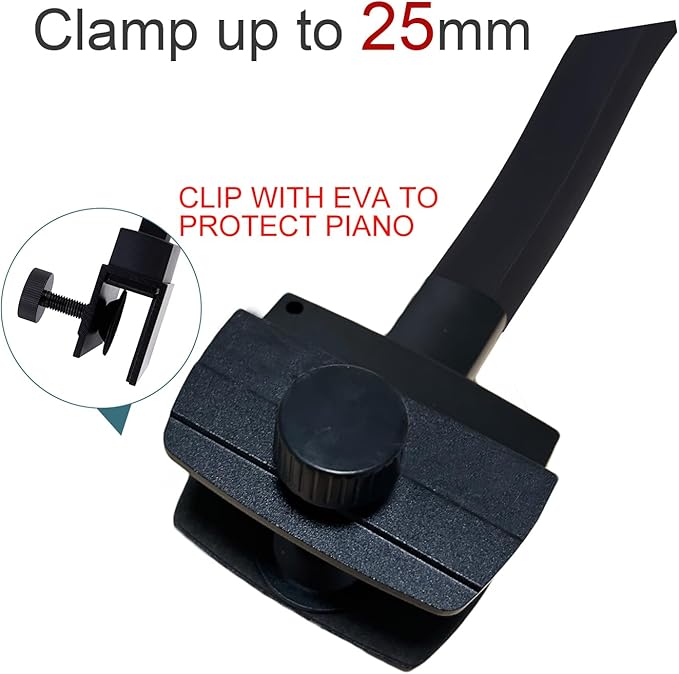 Piano Lights for Digital Piano and Grand Piano, Professional Led Clip lamp with Ambient Light, Favorite Mode,Piano Lamps for Sheet Music, Eye-Care 5 Levels Color Temperatures 5 Levels Dimming