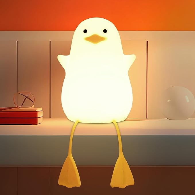 Cute Duck Lamp, Animal Nursery Silicone Night Light with Portable USB Rechargeable Timer Dimmable, Perfect for Home Bedroom Living Room, Holiday Birthday Xmas Easter Decor Gifts to Kids Baby