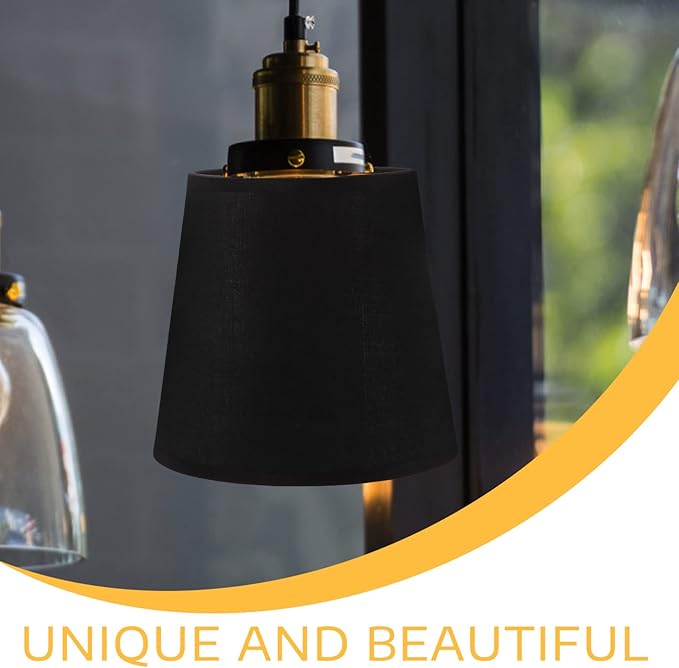 Lamps Shades Small Lamp Shade Fabric Lampshade Vintage Cloth Lamp Shade Light Cover Replacement for Table Lamp Chandelier Wall Lamp Candelabra Bulbs Candle Black Lamp Shades